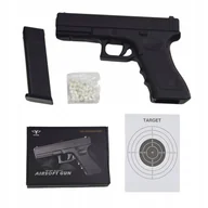 Zabawki militarne - Pistolet Metalowy Glock Replika 1000 Kulek - miniaturka - grafika 1