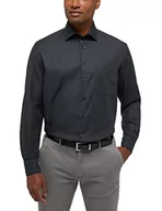 Koszule męskie - Eterna Męska koszula z długim rękawem Comfort FIT Twill antracytowa struktura, 19, Antracyt, 50-More - miniaturka - grafika 1