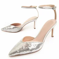 Czółenka - Montevita Buty Na Obcasie Festshoe2 Srebrny - miniaturka - grafika 1