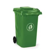 Kosze na śmieci - B2B Partner Plastikowy pojemnik na odpady 240 litrów, zielony 497003 - miniaturka - grafika 1