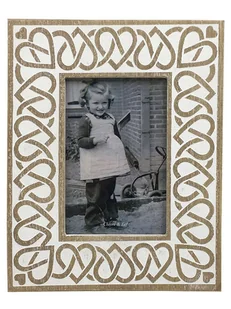 Clayre & Eef Ramka w kolorze biało-jasnobrązowym na zdjęcia - 19 x 24 cm - Ramki na zdjęcia - miniaturka - grafika 1