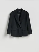 Moda i Uroda OUTLET - Reserved - Marynarka z wiskozą - czarny - miniaturka - grafika 1