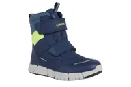 Śniegowce damskie - GEOX MŁODZIEŻOWE ŚNIEGOWCE NA RZEPY Z LOGO GRANATOWE 39 6CA - miniaturka - grafika 1