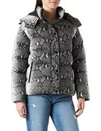 Kurtki damskie - Urban Classics Damska kurtka zimowa Snake Puffer Jacket o wyglądzie skóry węża, Multicolour (Grey Snake 02065), S - miniaturka - grafika 1