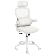 Fotele i krzesła biurowe - Beliani Krzesło obrotowe SOLIS Biały - miniaturka - grafika 1