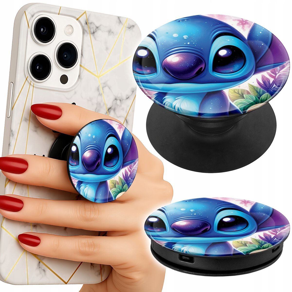 Uchwyt do telefonu Popsocket na palce/stojak KOLOROWY WZORY Z BAJEK
