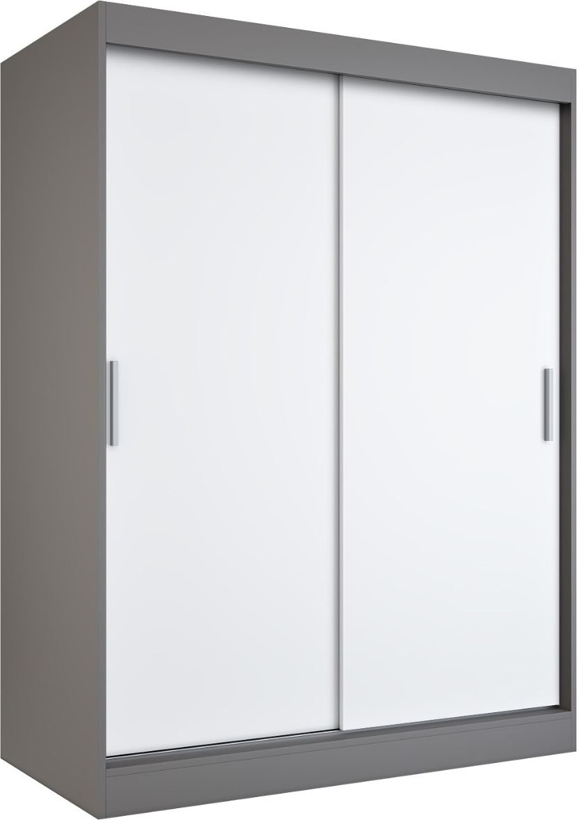 MKPOL Szafa przesuwna MODUO COMFORT 150 antracyt/biała mat gładka