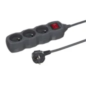 Przedłużacze i rozgałęźniki - Przedłużacz 3-gniazdowy grafitowy z łącznikiem 5 m Duwi - miniaturka - grafika 1