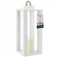 Świeczniki - LATARNIA DREWNIANA 14x14 LAMPION NA ŚWIECE ŚWIECZNIK LATARENKA DOMU OGRODU - miniaturka - grafika 1