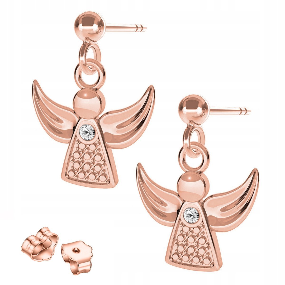 Kolczyki Pozłacane Anioły Aniołki Anioł Angel Aniołek Stróż SREBRO 925