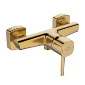 Baterie wannowe i prysznicowe - Bateria prysznicowa natynkowa Laveo Pola złoty szczotkowany BAP_G40B - miniaturka - grafika 1