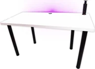 Biurka gamingowe - Biurko Daming Model 3 Białe 136 cmx66 cm x 1,8 cm z okrągłym przepustem na kable - miniaturka - grafika 1