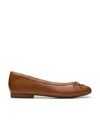 Baleriny - Clarks Skórzane baleriny "Fawna" w kolorze jasnobrązowym - miniaturka - grafika 1