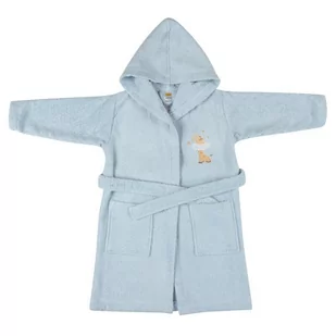 Szlafrok dziecięcy z kapturem frotte BABY dł. 140 cm niebieski - Szlafroki damskie - miniaturka - grafika 1