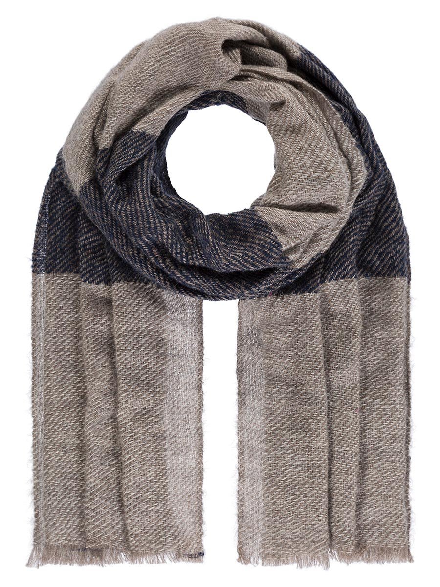 Szalik z grubymi paskami niebieski Passigatti