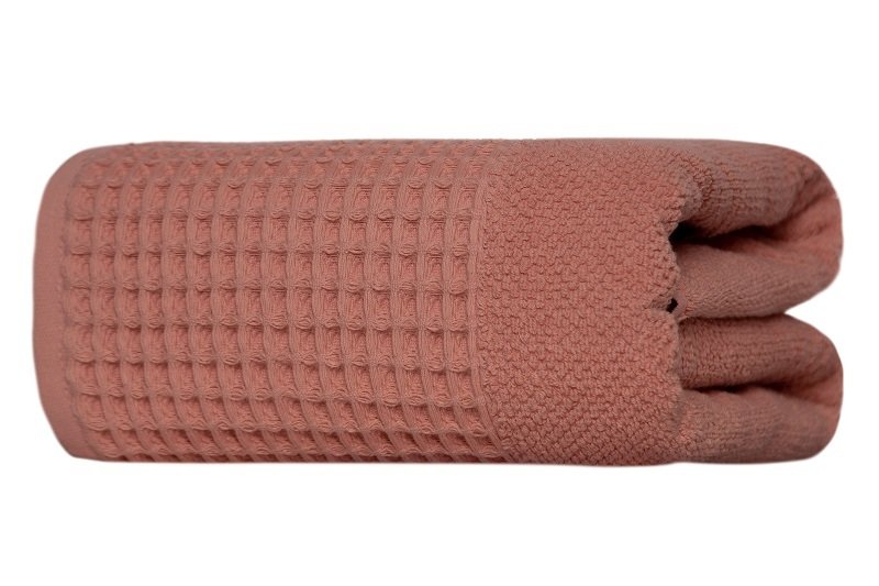 Ręcznik, ręcznik waflowy, 100% bawełna, nowoczesny wafel 70x140cm różowy
