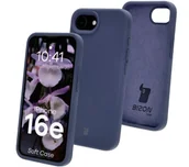 Etui i futerały do telefonów - Bizon Silikonowe etui Soft Case do iPhone 16e, ciemnoniebieskie - miniaturka - grafika 1