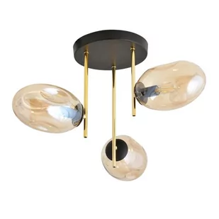 Argo lampa sufitowa 3xE14 czarna/złota/miodowa 1275/3 - Lampy sufitowe - miniaturka - grafika 1