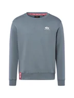 Bluzy męskie - Alpha Industries Męska bluza nierozpinana Mężczyźni Bawełna niebieski jednolity, S - miniaturka - grafika 1