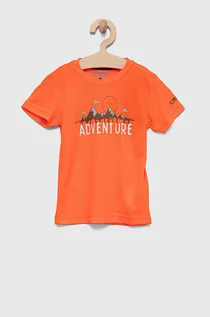 Koszulki dla chłopców - CMP t-shirt dziecięcy kolor pomarańczowy z nadrukiem - grafika 1