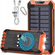 Powerbanki - POWERBANK ŁADOWARKA PANEL SOLARNY INDUKCYJNY 30000mAh 6xUSB LATARKA 2x LED - miniaturka - grafika 1