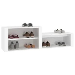 Półka na buty, biała, 150x35x45 cm, materiał drewnopochodny - Szafki na buty - miniaturka - grafika 5