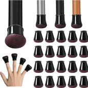 Zawiasy, okucia i inne akcesoria - Zestaw 20 ochraniaczy na nogi krzeseł, wykonanych z grubego filcu i silikonu, w kolorze czarnym, odpornych na zarysowania, średnica 20-30 mm - miniaturka - grafika 1