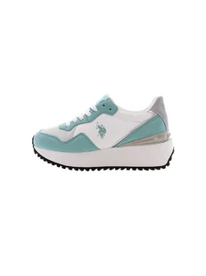 U.S. Polo Assn. Sneakersy w kolorze biało-turkusowym - Trampki damskie - miniaturka - grafika 1