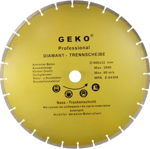 Geko Tarcza diam.400x8x32mm segment. PROFI10 - Tarcze do pił - miniaturka - grafika 1