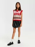 Swetry dla dziewczynek - Sinsay - Kamizelka swetrowa - wielobarwny - miniaturka - grafika 1