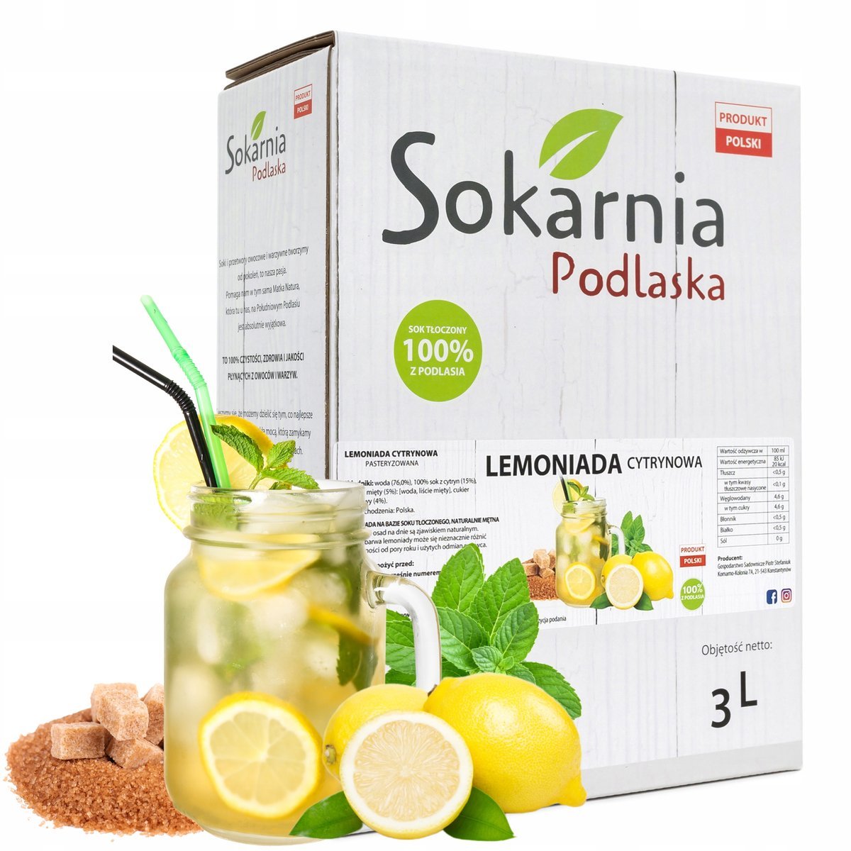 LEMONIADA CYTRYNOWA 3l Orzeźwiająca i Naturalna Tylko Najlepsze Składniki