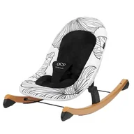 Wyposażenie pokoiku dziecięcego - Kinderkraft Kinderkraft Leżaczek Bujaczek Finio czarno-biały KKBFINOBLK0000 - miniaturka - grafika 1