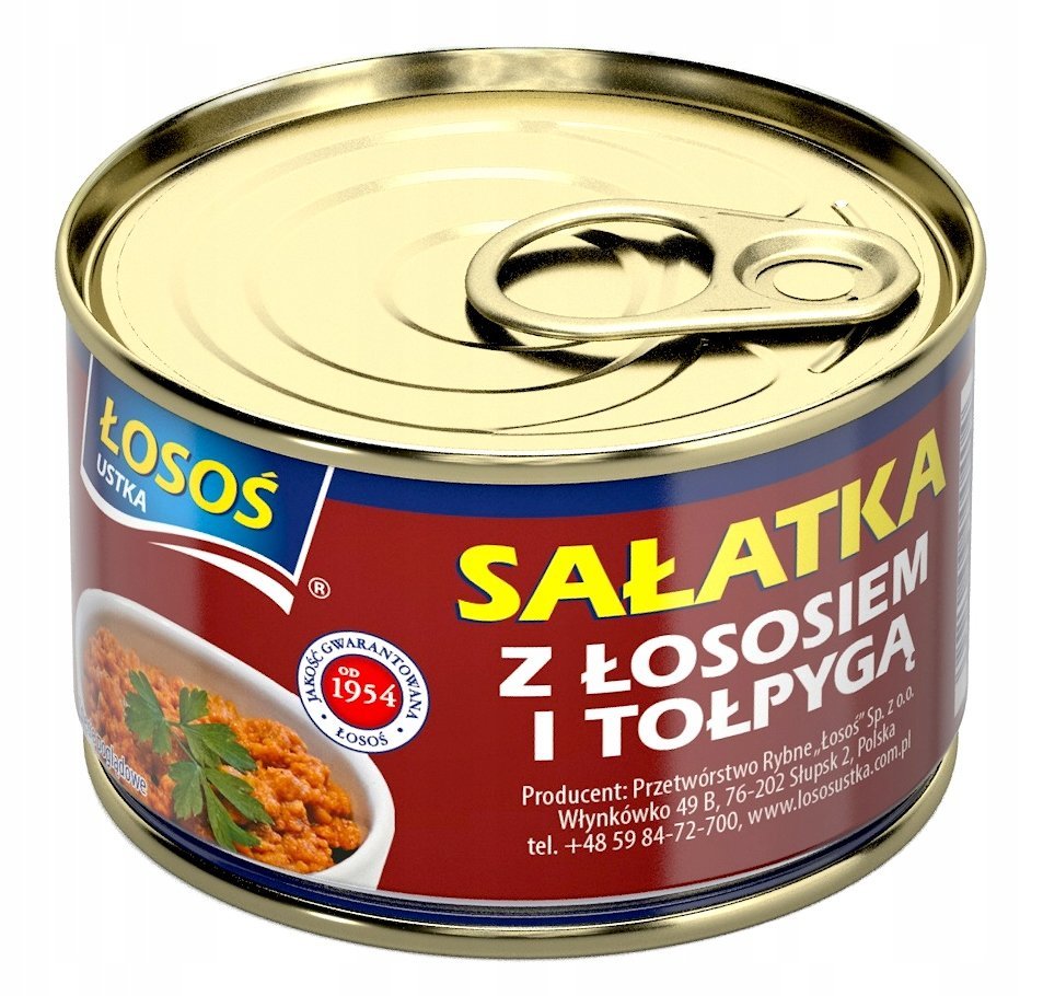 SAŁATKA RYBNA Z ŁOSOSIEM I TOŁPYGĄ 170g Łosoś Ustka 0,17 kg