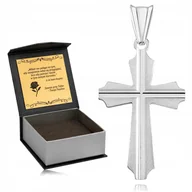 Biżuteria dla dzieci - BŁYSZCZĄCY SREBRNY KRZYŻYK KOMUNIJNY 925 PREZENT DLA CHŁOPCA DZIEWCZYNKI - miniaturka - grafika 1