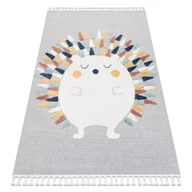 Dywany dla dzieci - Dywan YOYO GD73 / biały - Jeż dla dzieci, strukturalny, sensoryczny Frędzle szary 160x220 cm - miniaturka - grafika 1
