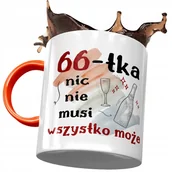 Kubki - Kubek Pomarańczowy na Urodziny 66 66te 66-te z Nadrukiem ze Zdjęciem + Opakowanie na prezent (wzór 04) - miniaturka - grafika 1