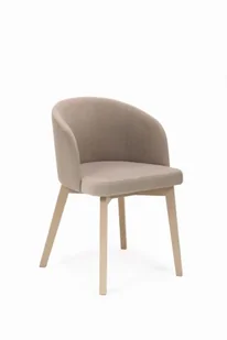 Flavio 2 krzesło tapicerowane beżowe nogi dąb sonoma - Krzesła - miniaturka - grafika 1
