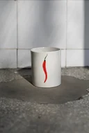 Kubki - Kubek porcelanowy z papryczką chili LA LUZ - miniaturka - grafika 1