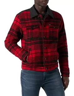 Wrangler Wool Trucker Jacket męska kurtka, Lava Red, 3XL - Kurtki męskie - miniaturka - grafika 1