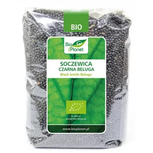 Bio Planet SERIA ZIELONA SOCZEWICA CZARNA BELUGA BIO 1 kg - - Ziarna i nasiona roślin strączkowych - miniaturka - grafika 1