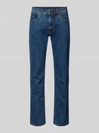 Spodnie męskie - Jeansy o kroju tapered fit z 5 kieszeniami model ‘Lyon’ - miniaturka - grafika 1