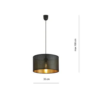 Emibig ASTON 1 BLACK/GOLD 1148/1 lampa wisząca regulowana abażur dużo światła 1148/1 - Lampy sufitowe - miniaturka - grafika 6
