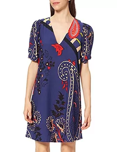 Desigual Damska sukienka Vest_terrassa Casual, niebieski, L - Sukienki - miniaturka - grafika 1