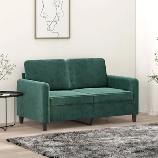 Sofa 2-osobowa, ciemnozielona, 120 cm, tapicerowana aksamitem Lumarko! - Sofy i kanapy - miniaturka - grafika 1