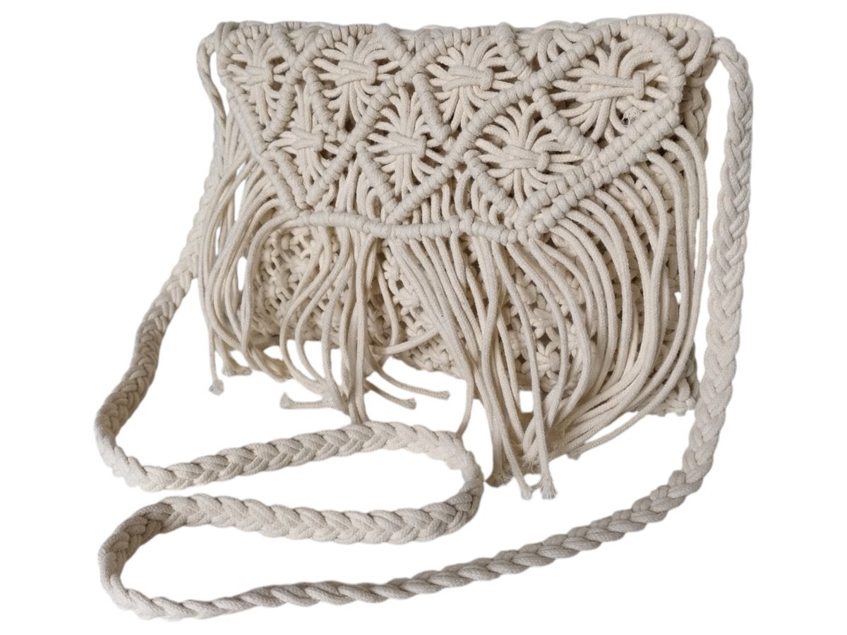 Listonoszka Damska Na Lato, Mała Torebka Na Ramię Z Tkaniny Beżowy