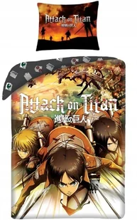 Pościel dziecięca Attack on Titan 140 x 200 cm wielokolorowy Halantex - Pościel dla dzieci - miniaturka - grafika 1