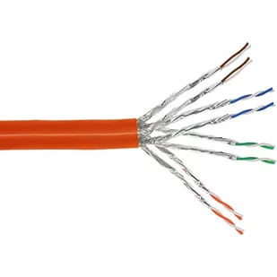 InLine Duplex Kabel instalacyjny S/FTP PiMF Cat.7a AWG23 1200MHz halogen free pomarańczowy 100m 77100I - Patchcordy - miniaturka - grafika 1