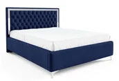 Łóżka - Granatowe pikowane łóżko w stylu glamour L7-R16 - miniaturka - grafika 1