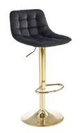 Taborety i hokery - Czarny welurowy hoker glamour K7-P39 - miniaturka - grafika 1