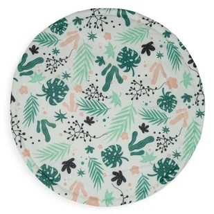 Jollein, Pikowana mata do kojca dziecięcego, liście, 92 cm, zielona - Maty piankowe - miniaturka - grafika 1